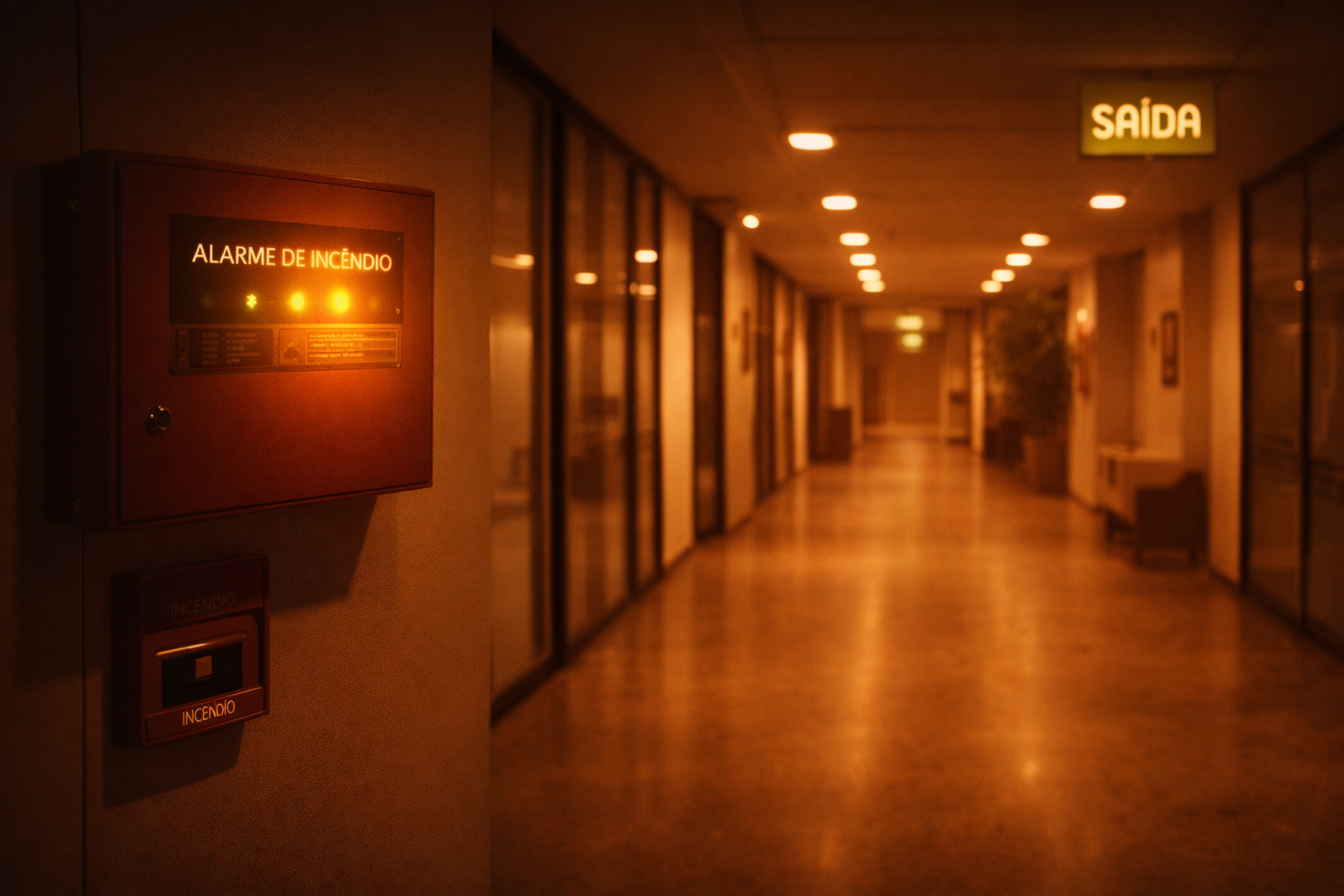 segurança contra incêndio em recesso