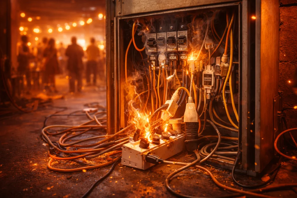 Decoração, iluminação e sobrecarga no Carnaval: riscos de incêndio em instalações elétricas